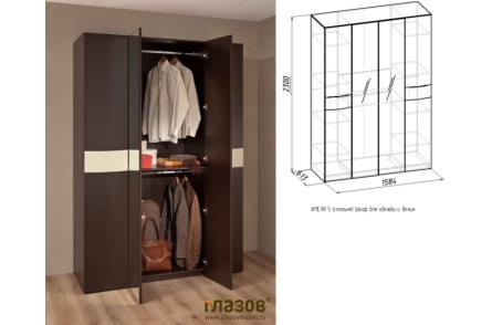   «АМЕЛИ 5» Шкаф для одежды и белья Глазовская мебельная фабрика 34 Россия